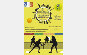 Journée découverte PICKLEBALL le 6 JUIN 14h00