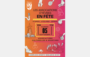 Retrouvez nous le samedi 5 septembre 2026 salle des sports à Yèvres