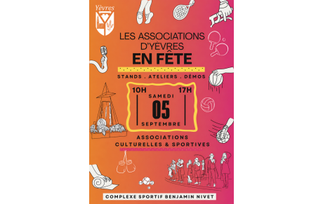 Retrouvez nous le samedi 5 septembre 2026 salle des sports à Yèvres